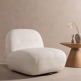 Relaxsessel Giorgia mit Drehfuß, cremefarben, Bouclé, lectus
