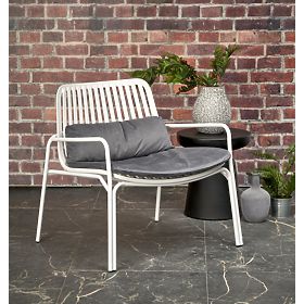 Relaxsessel MELBY, Gestell - weiß, Polsterung - grau (2p=6 Stück)