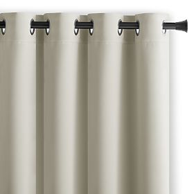 RESTILO BLACKOUT-Vorhang in Cremefarbe, klassischer Stil, silberne Ösen, Material bl