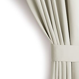 RESTILO BLACKOUT-Vorhang in Cremefarbe, klassischer Stil, silberne Ösen, Material bl