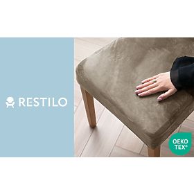 RESTILO Stuhlbezug SENTO Farbe Beige glatter klassischer Stil