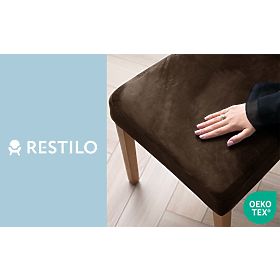 RESTILO Stuhlhusse 6 SENTO Farbe Braun glatt klassischer Stil