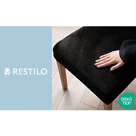RESTILO Stuhlbezug SENTO schwarz glatt klassischer Stil