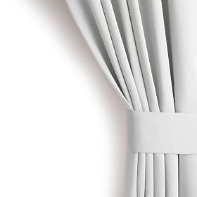 RESTILO Vorhang BLACKOUT Farbe Weiß, klassischer Stil, silberne Ringe, Material Blackout