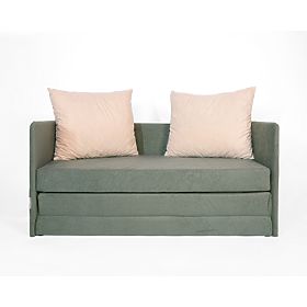 Ausziehbares Sofa Jack - dunkelgrün / beige, SFM