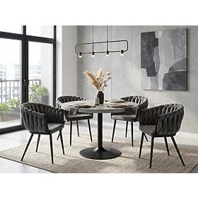 Samtgestrickter Stuhl ASTON VELVET graphit