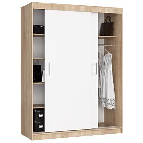SCHIEBESCHRANK 150 cm CLP MONO SONOMA/WEISS