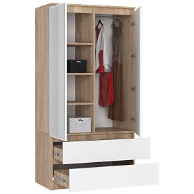 SCHRANK S90 2D 2SZ 2 SPIEGEL CLP PK SONOMA / WEISS