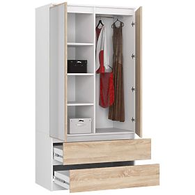 SCHRANK S90 2D 2SZ 2 SPIEGEL CLP PK WEISS / SONOMA