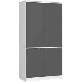 SCHRANK S90 4D CLP WEISS / GRAPHITGRAU