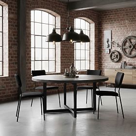 Set aus 4 Samtstühlen für Ess- und Wohnzimmer schwarz ModernHome, MODERNHOME