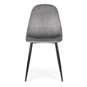 Set aus 4 Samtstühlen für Esszimmer und Wohnzimmer - Grau