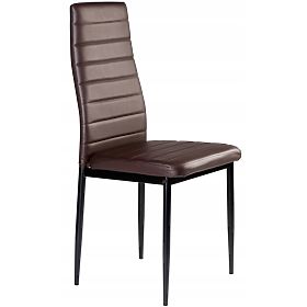 Set aus 4 Stühlen aus Kunstleder mit hoher Rückenlehne - braun, MODERNHOME