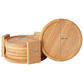 Set aus 6 Bambus-Untersetzern für Tassen EMERALD