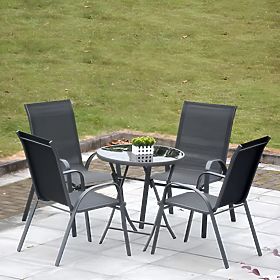 Set Gartenstühle für Terrasse Balkon Grau, MultiGarden