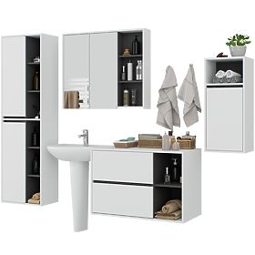 SET HÄNGENDER BADEZIMMERMÖBEL VAMI WEISS / GRAPHITGRAU