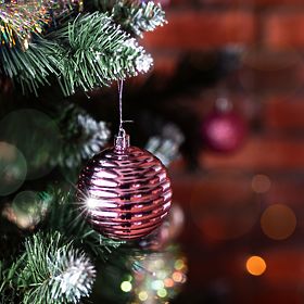 Set mit Weihnachtsdekorationen Lila/Rose 208 Stk., Tutumi