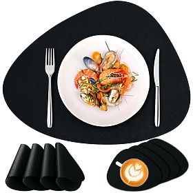 Set von 8 Tischunterlagen TRIVAL BLACK