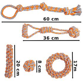 Set von Zerrspielzeugen für Hunde SPANKY 5 Stück