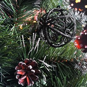 SET WEIHNACHTSKUGELN SCHWARZ 6 STÜCK KL-21X25, Tutumi