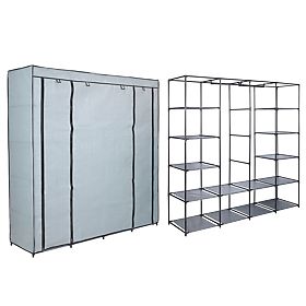 Textilschrank mit Regalen Olena grau