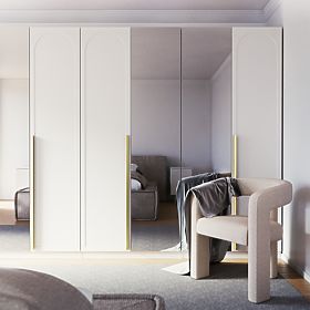 Tür für den Schrank Neroli, 45,6 cm, Bogeneinsatz, weiß, links, lectus