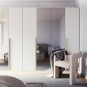 Tür für den Schrank Neroli, 45,6 cm, einfache Rillen, weiß, lectus