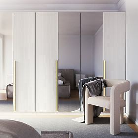 Tür für den Schrank Neroli, 45,6 cm, einfache Rillen, weiß, lectus