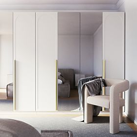 Tür für Schrank Neroli, 45,6 cm, Bogenpaneel, weiß, rechts, lectus