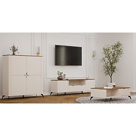 TV-Schrank CORDOBA 2S2S Kaschmir Beige Eiche Castello TV-Schrank mit 2 Schubladen