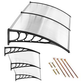 Überdachung über der Tür 200x100 cm aus Polycarbonat mit doppelter Abdeckung