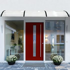 Überdachung über der Tür 200x100 cm aus Polycarbonat mit doppelter Abdeckung