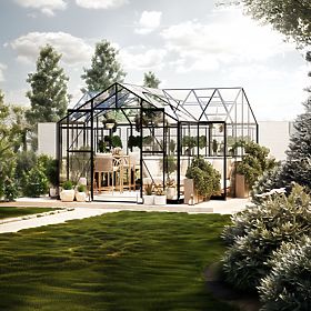 Verlängerungsmodul für Gartenorangerie Royal Green Standard, 4,1 m², gehärtetes Glas 4 mm, Aluminium