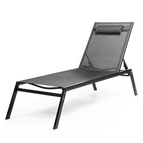 Verstellbare Gartenliege Paraiso, schwarz/grafit
