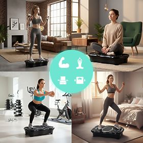Vibrationsplattform gegen Cellulite Massagegerät mit Expandern + Fernbedienung ModernHome, MOVEPRO