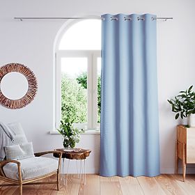 Vorhang CLEAR Farbe Dunkelblau mit Druckmotiv im Boho-Stil klassisch silberne Metallösen