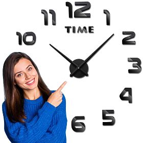 Wanduhr DIY NEPRI 65 - 130 cm - schwarz 3D