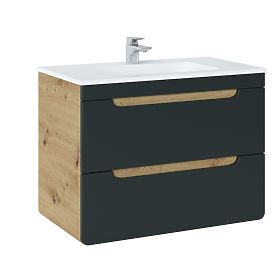 Waschtischunterschrank 80 cm 2 Schubladen