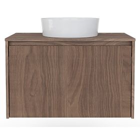 Waschtischunterschrank Pezzo 80 cm, Nussbaum, gerillt