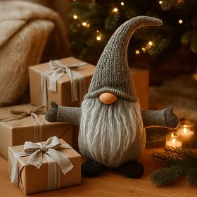 Weihnachtself 35 cm YX045 GRAU