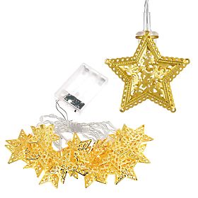 Weihnachtslichter Girlande LED Goldene Sterne 391020