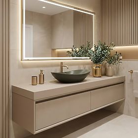 Zeitloses Waschbecken Rea Royal Olive Matt