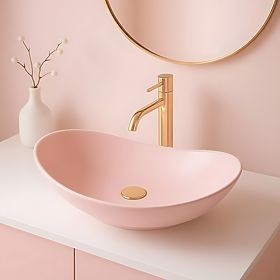 Zeitloses Waschbecken Rea Royal Powder Pink Matt