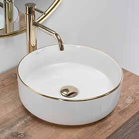 Zeitloses Waschbecken Rea Sami Gold Edge, Rea