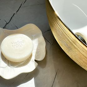 Zeitloses Waschbecken REA STELLA WHITE GOLD BRUSH, Rea